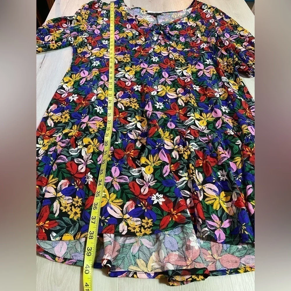 ELOQUII Elements Plus Size Knot Front Floral Print Flounce Dress, Size 20